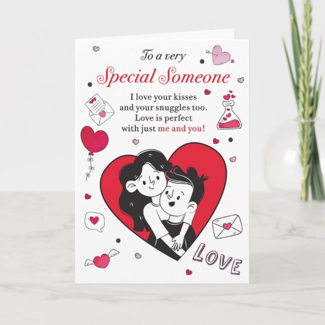 Carte Romantique Anniversaire Love Heart Card pour parte (Devant)