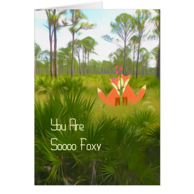 Carte romantique avec deux renards (Devant)