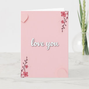 Carte romantique avec fleurs en relief et message