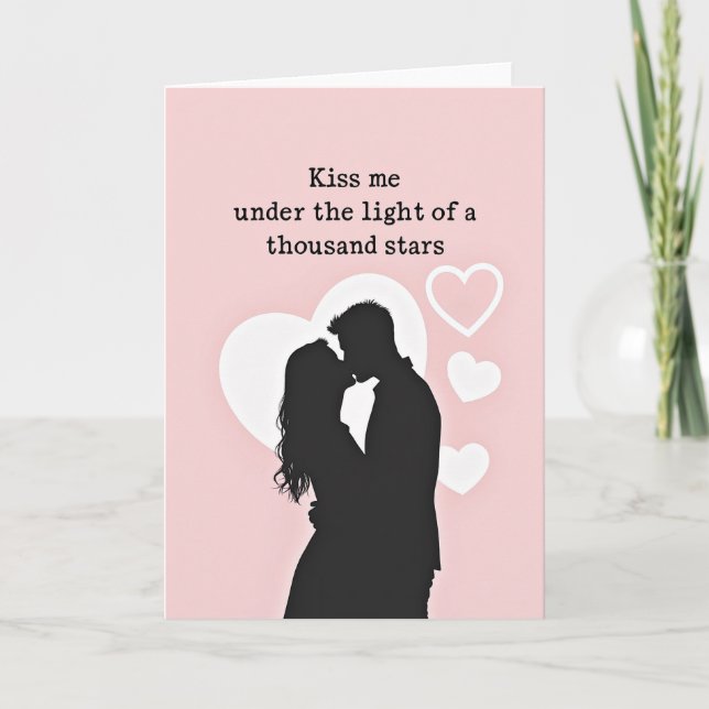 Carte Romantique Baiser Sous Les Étoiles (Devant)
