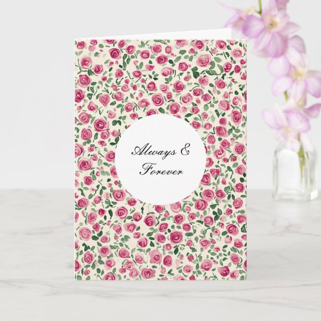 Carte Romantique Chic Roses Roses Roses Rose Floral Pour (Orchidée)