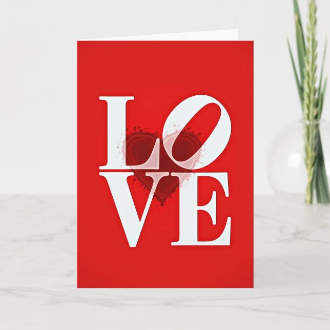 Carte Romantique Cœur Amour (Devant)