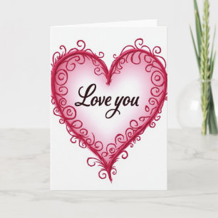 Carte romantique cœur Je t'aime
