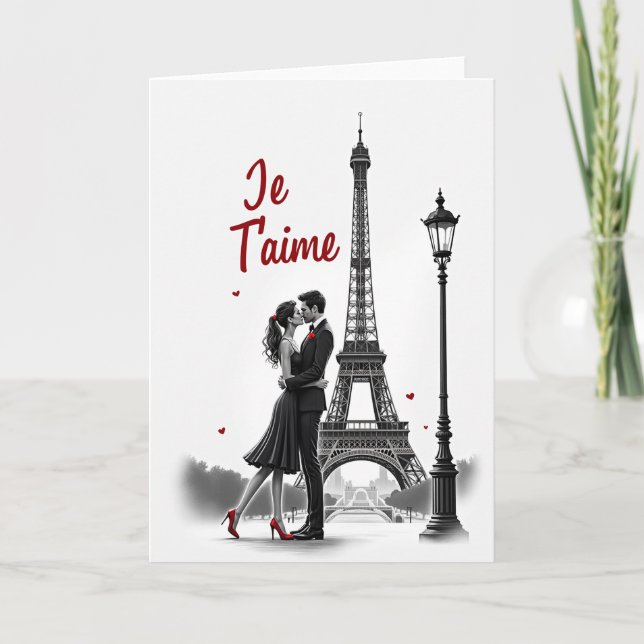 Carte Romantique de Baiser à Paris (Devant)