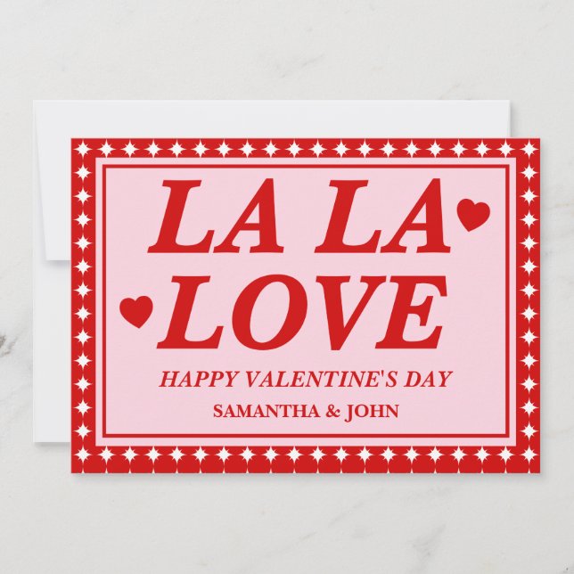 Carte romantique de la Saint-Valentin La La Love (Devant)