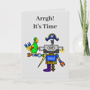 Carte Romantique de Pirate Robot Drôle