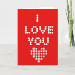 Carte romantique en grille Je t'aime