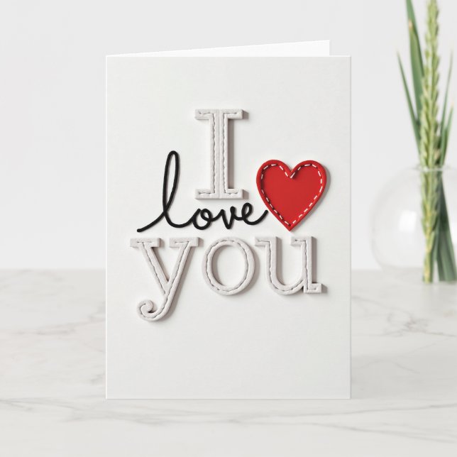 Carte romantique « Je t'aime » cœur (Devant)