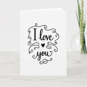 Carte romantique « Je t'aime » en spirale