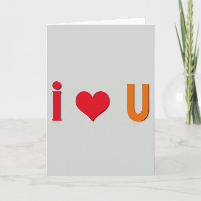 Carte romantique « Je t'aime » multicouche (Devant)