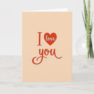 Carte Romantique Je T'Aime Pêche
