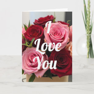 Carte romantique Je t'aime Roses