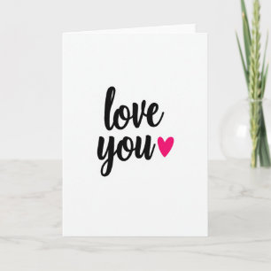 Carte Romantique lisse Script Love You