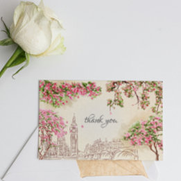 Carte Romantique London Skyline Mariage Merci