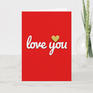 Carte Romantique Or Cœur Je T'Aime