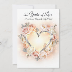Carte romantique pour les 25 ans de mariage