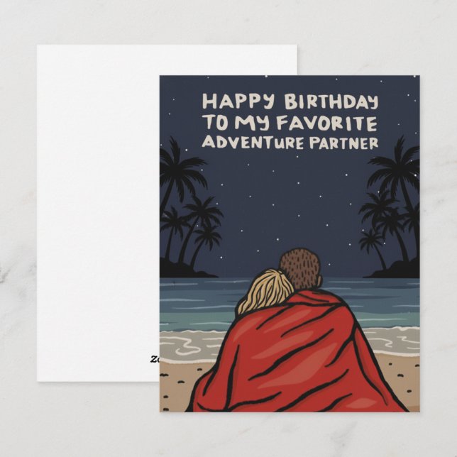 Carte romantique pour partenaire d'aventure d'anni (Devant / Derrière)