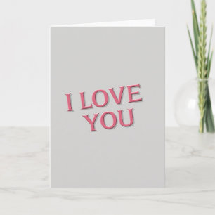 Carte romantique rose en relief Je t'aime