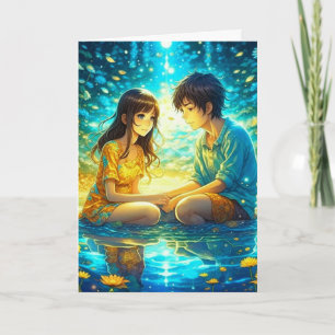 Carte Romantique Saint Valentin Anime Couple
