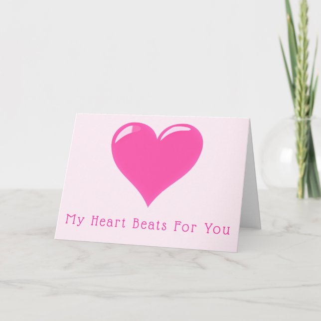 Carte romantique Saint Valentin avec coeur d'amour (Devant)