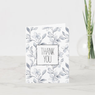 Carte Romantique Silver Blanc Rose Merci Floral