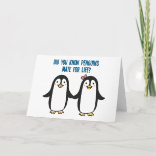 Carte Romantiques petits pingouins amour