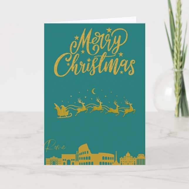 Carte Rome Skyline, Joyeux Noël (Devant)
