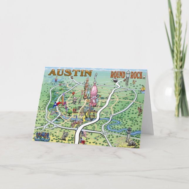Carte ronde d'amusement du Texas de roche d'Austin (Devant)
