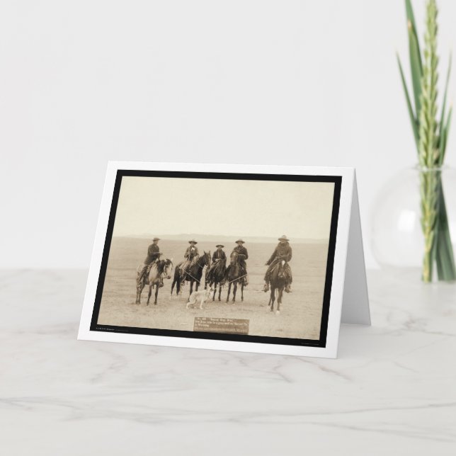 Carte Roping un loup gris au Wyoming 1887 (Devant)