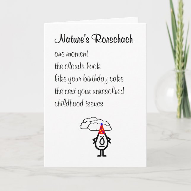 Carte Rorschach de la nature - Un joyeux poème d'anniver (Devant)