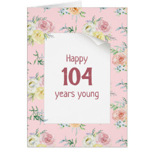 Carte Rose 104e anniversaire Watercolor