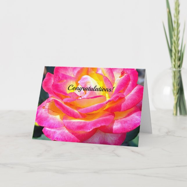 Carte Rose 7220 Félicitations Mariage Card (Devant)