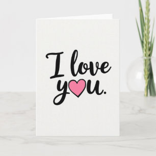 Carte rose à cœur « Je t'aime »