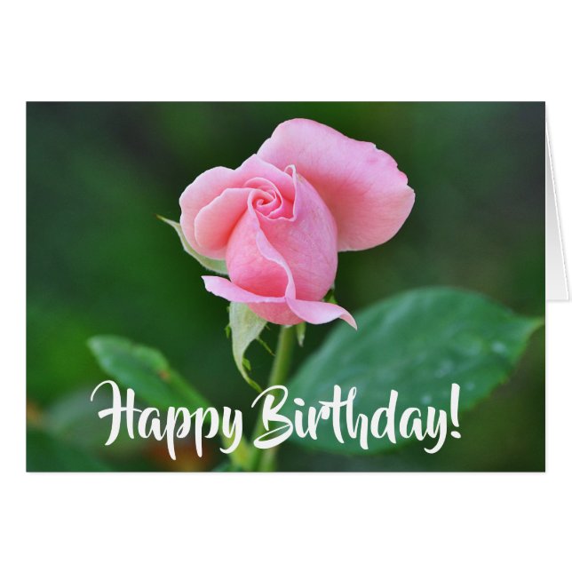 Carte Rose Anniversaire (Devant horizontal)