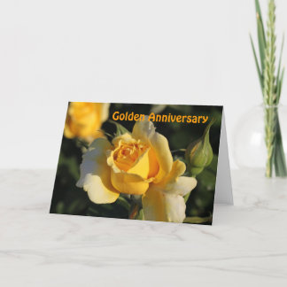 Carte Rose Anniversaire d'or