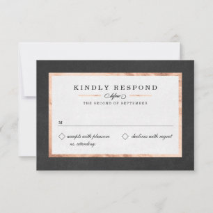 Carte Rose Art Déco moderne Gold & Black RSVP