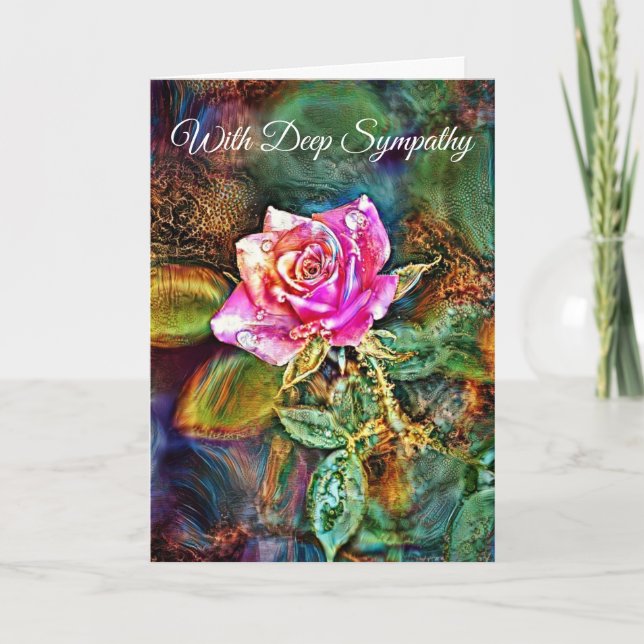Carte Rose Artsy et Larmes Sympathie Note Card (Devant)