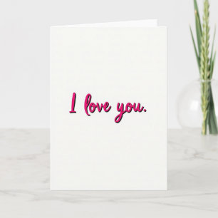 Carte rose avec « Je t'aime » en relief