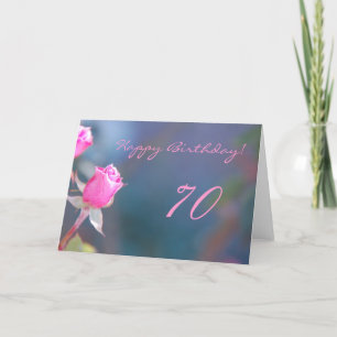Carte Rose Birthday 70 ans