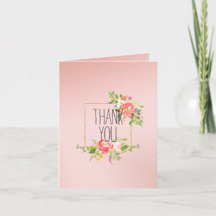 Carte Rose Blanc Rose Blush Floral Ombre