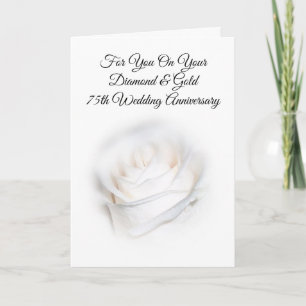 Carte Rose Blanche 75e anniversaire de mariage personnal