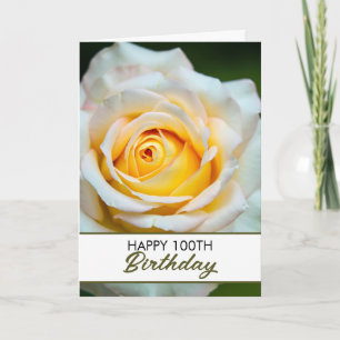 Carte Rose blanche chic 100e anniversaire