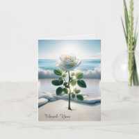 Rose Blanche Dans Le Sable De Plage