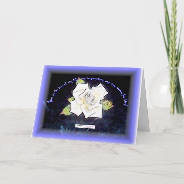 Carte Rose blanche pour anniversaire/anniversaire (Devant)