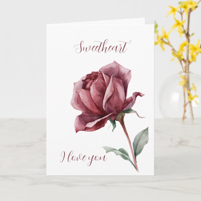 Carte Rose blanche rouge Amour de douceur (Fleur jaune)