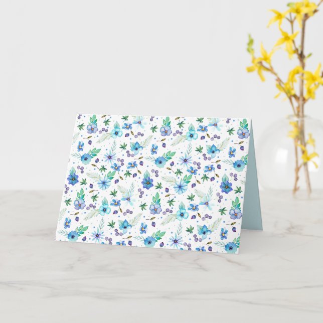 Carte Rose bleu (Fleur jaune)