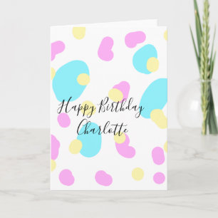 Carte Rose bleu jaunejoyeux anniversaire enfants formes