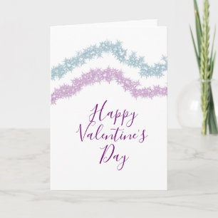 Carte rose bleu paillettes scintillement jour de la Sain