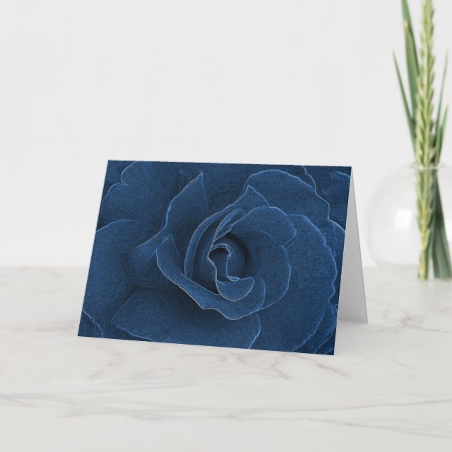 Carte Rose bleu velours (Devant)