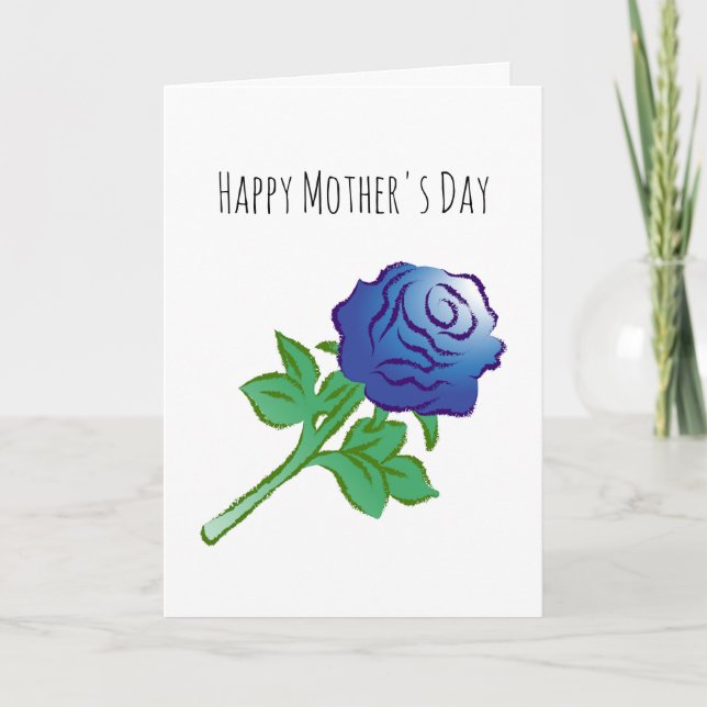 Carte Rose Bleue Gracieuse (Devant)